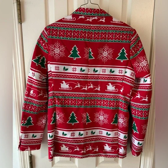 OPPOSUITS Christmas Suit with Clip-on Tie Boys size 16 Blazer & Pants - Picture 2 of 14